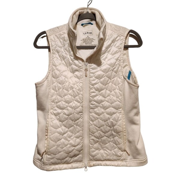 L.L. Bean Off White Puffer Vest - Picture 1 of 11